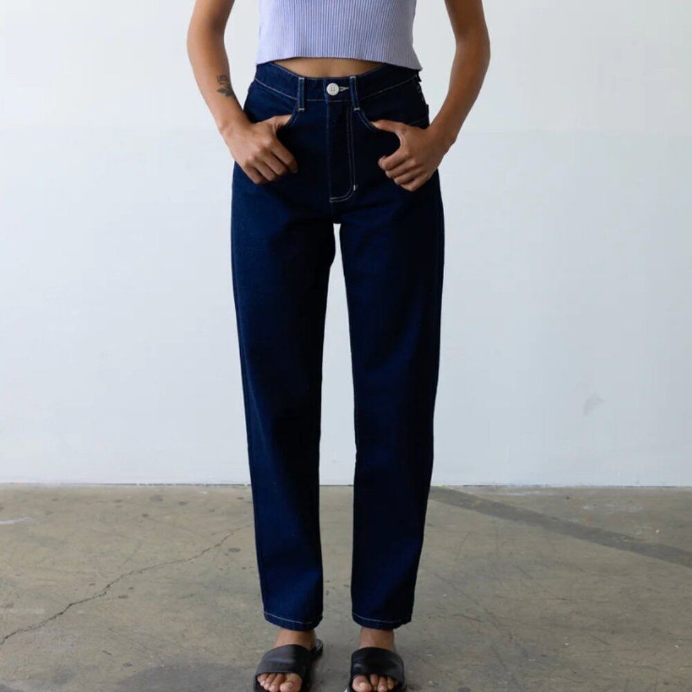 Waltz Studio Carrot Straight Jean in Medium Blue, Size M